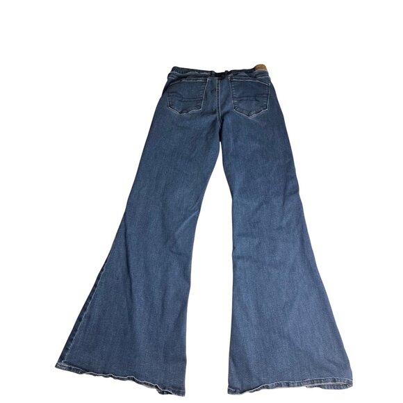 American Eagle Womens Festival Flare Jeans 12 Next Level Stretch Boho Y2K style - Picture 2 of 13